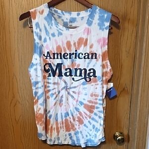 Tie-Dye 'American Mama' Tank Top